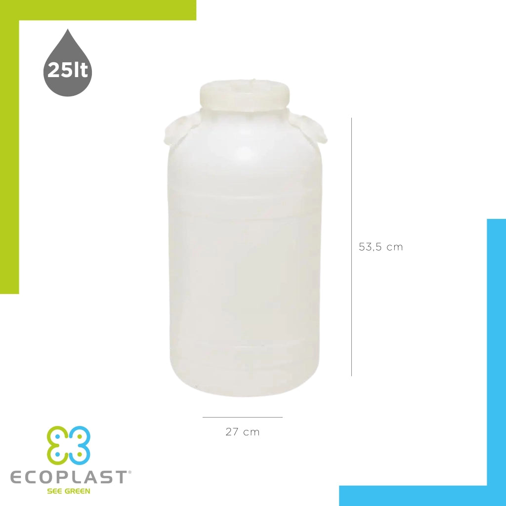 Fusto a Bocca Larghissima in Polietilene per Alimenti 25 l Bocca Ø 14 mm cm