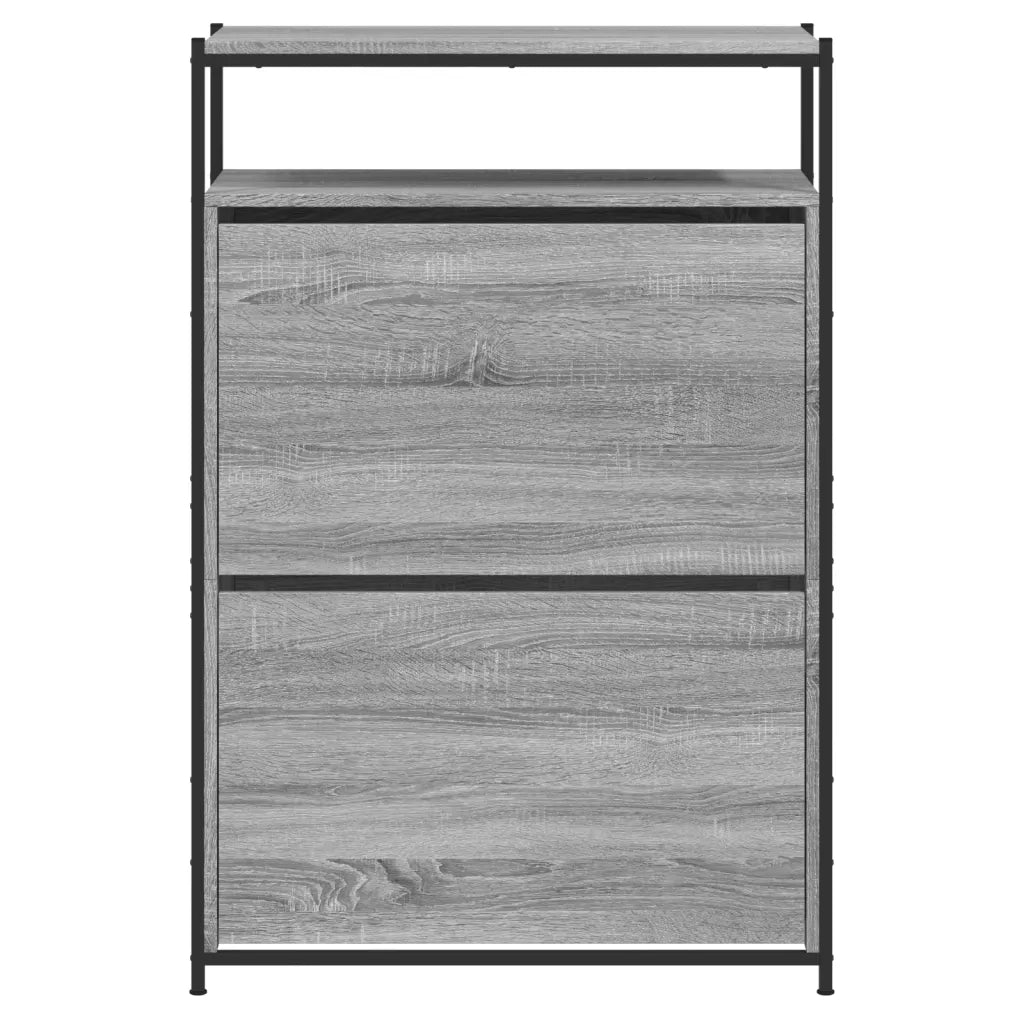 Scarpiera-Scaffale per scarpe Grigio Sonoma 75x34x112 cm in Legno Multistrato