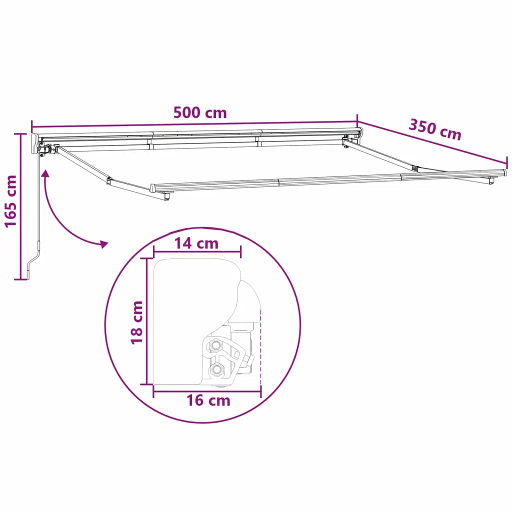 Tenda retrattile manuale Sabbia 5 × 3,5 m 3426442
