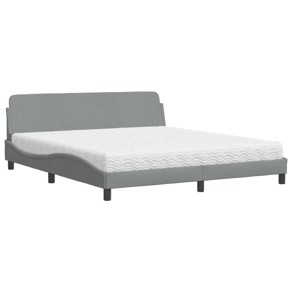 Letto con Materasso Dover Grigio Chiaro180x200 cm Tessuto 3208444