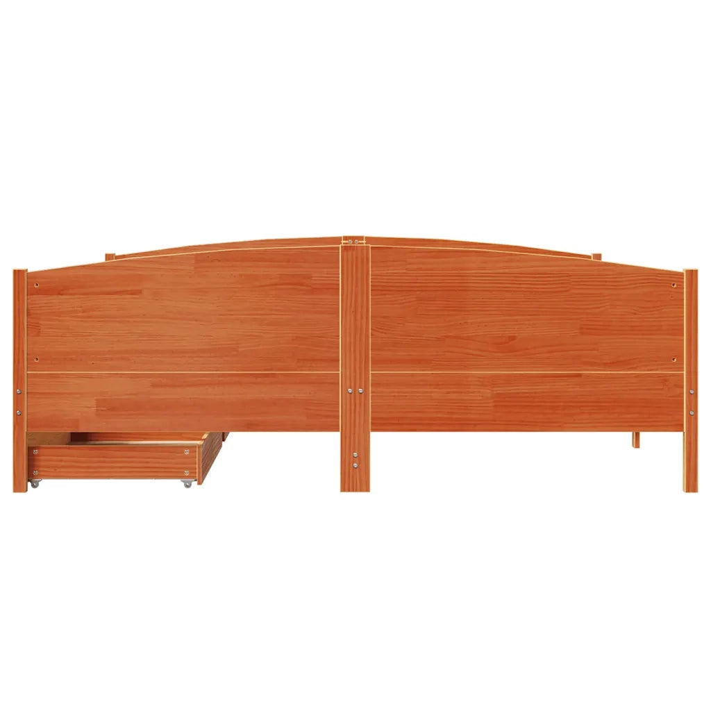 Letto senza Materasso Marrone Cera 180x200 cm in Legno di Pino