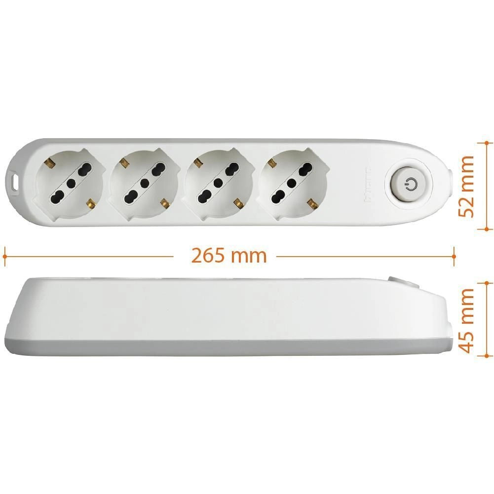 bticino Poker prolunghe e multiple 1,5 m 4 presa(e) AC Interno Bianco