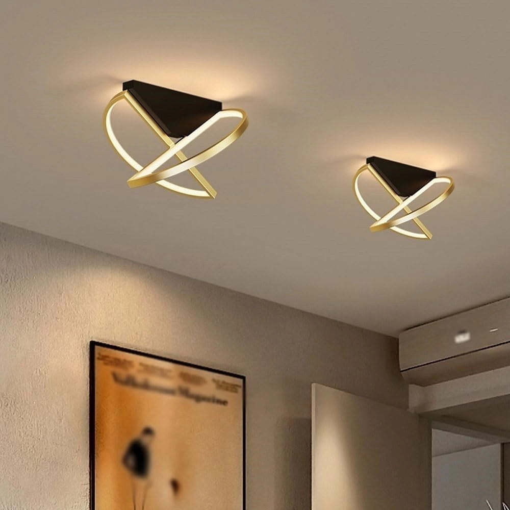 Trade Shop - Plafoniera Led 44 Watt Oro Lampadario Soffitto Design Moderno Luce Fredda 50438 -