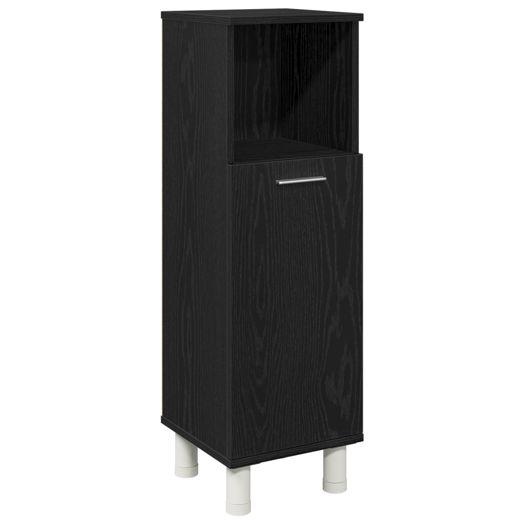 Set di mobili da bagno 3 pezzi in legno ingegnerizzato con finitura rovere nero