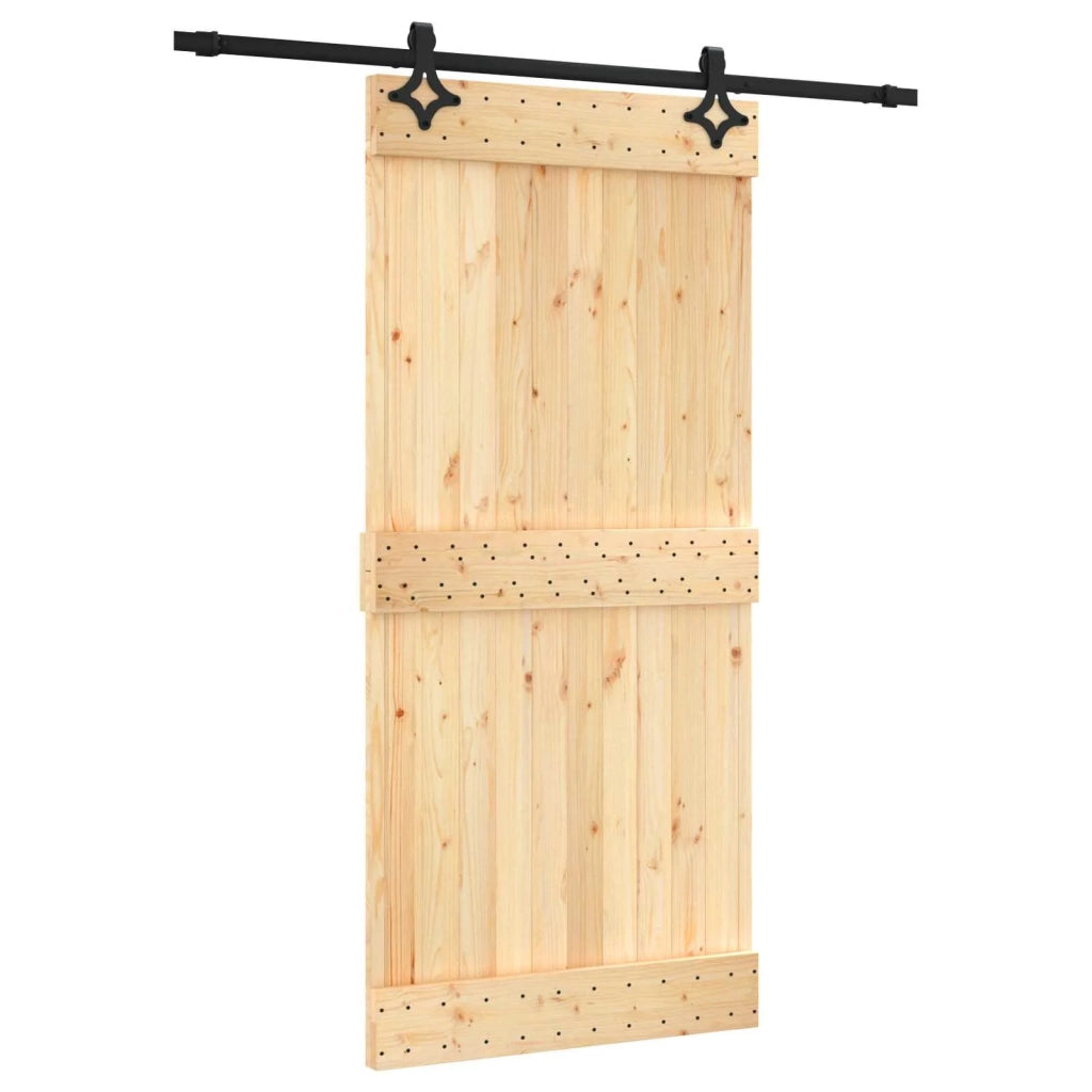 Porta scorrevole Naturale e Nero 95 x 210 cm