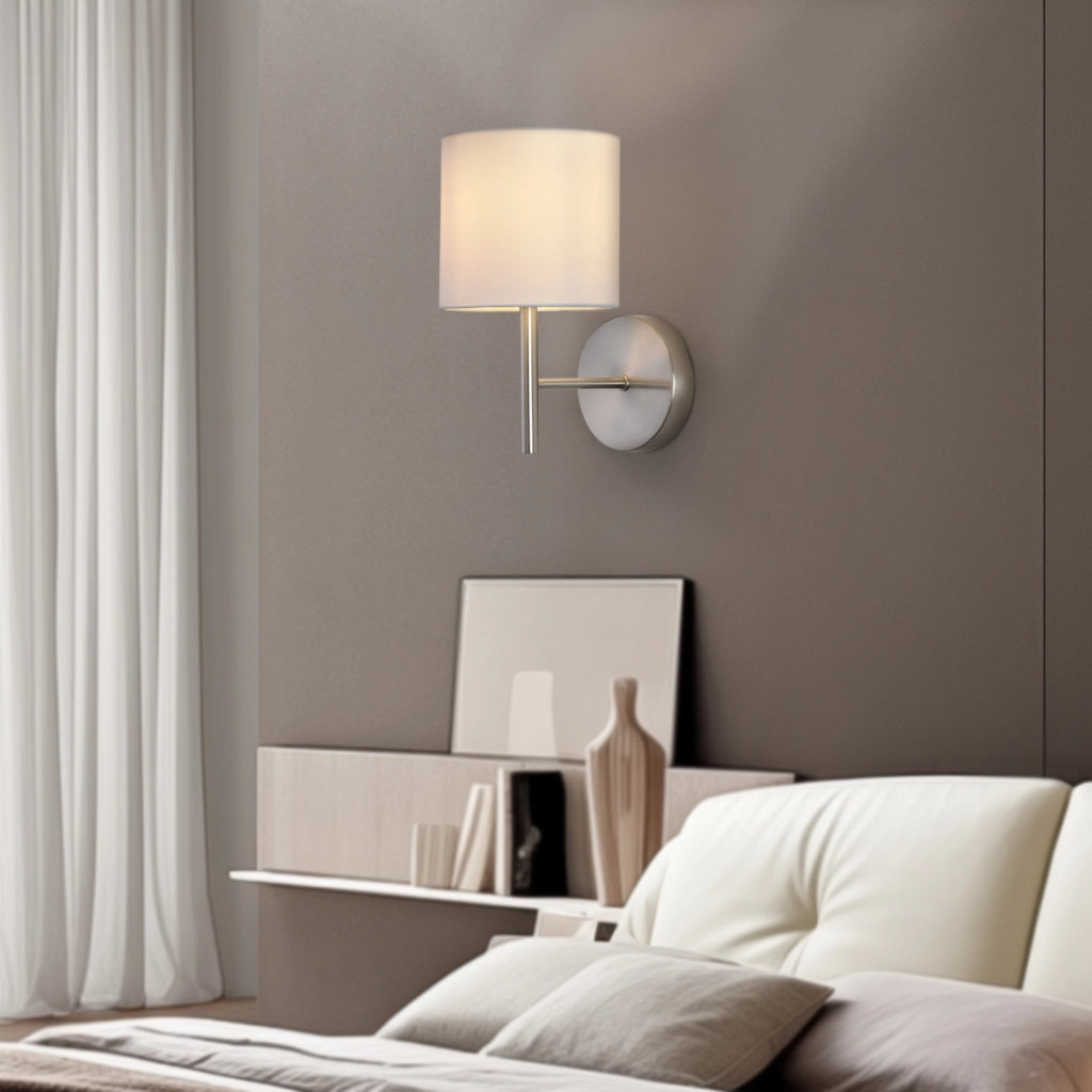 Set Winsford di 3 Applique per Interni Paralume Cilindrico in Tessuto Bianco lux.pro