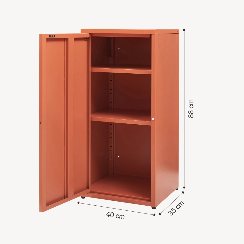 Armadio a Colonna Burlöv in Metallo Mobile per Archivio 88 x 40 x 35 cm Rosso Mattone [en.casa]