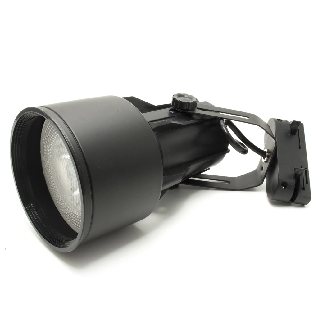 Faretto moderno LED 12W track binario monofase orientabile lampada PAR30 E27 luce spot negozio vetrina 230V NERO 6000K