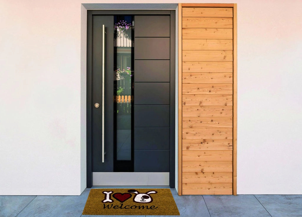 Zerbini Entrata Ingresso Casa Da Esterno Antiscivolo In Cocco Varie Fantasie - 70x40 - Welcome Dog