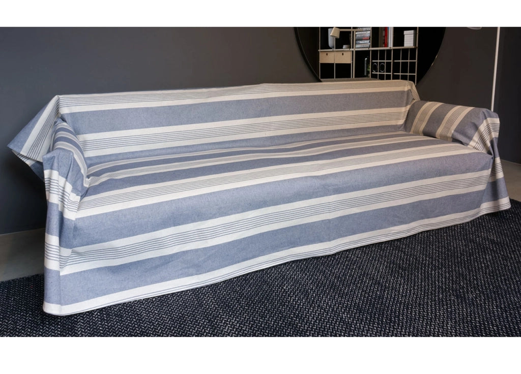 Telo Arredo Granfoulard Copritutto Cotone Made Italy Vari Disegni Arredatutto Copriletto Multiuso - 2 Piazze - Grancasa Blu