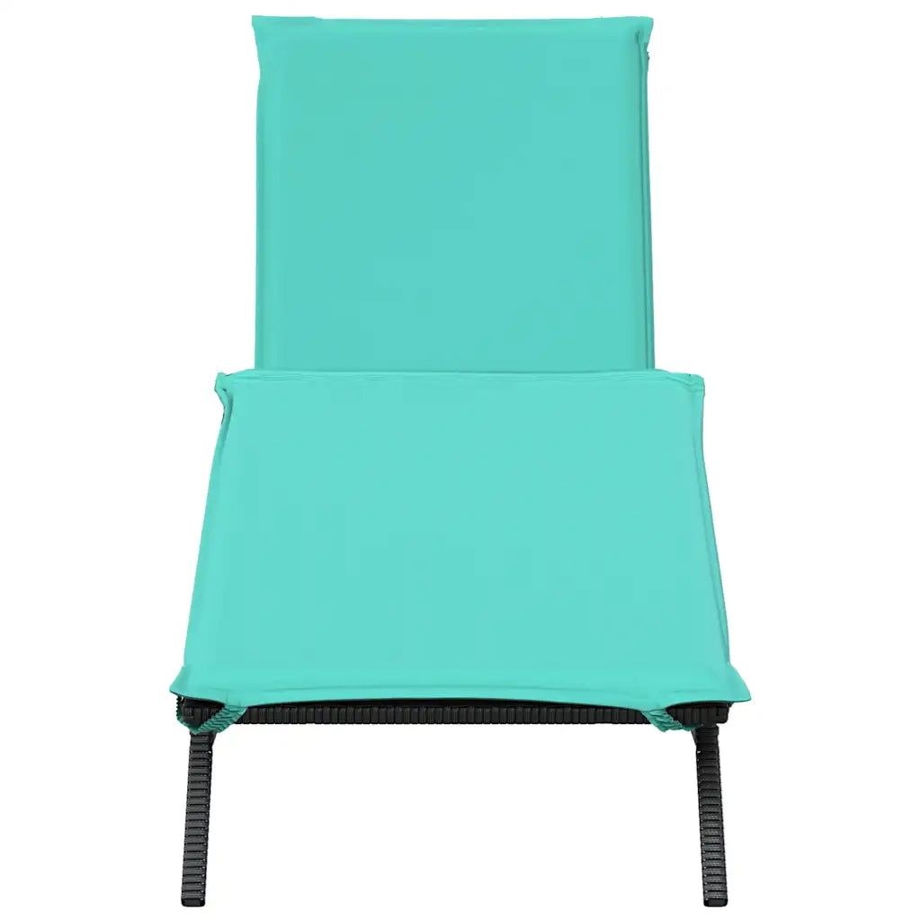 Lettino prendisole con Cuscino in Polyrattan Nero 4002709