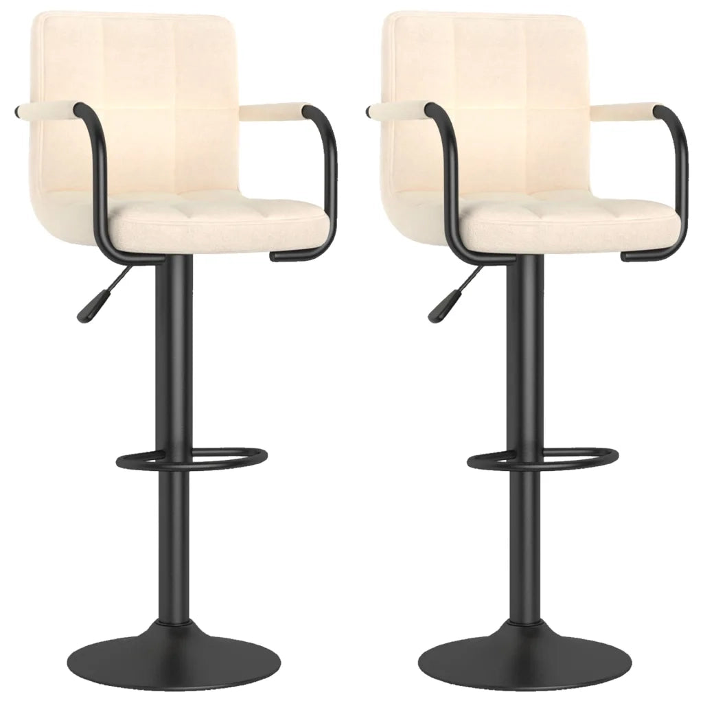 Sgabelli da Bar 2 pz Crema in Tessuto 334637