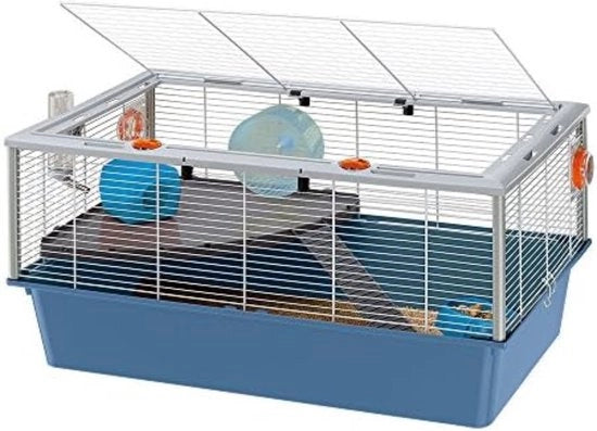 Casa per Hamster - 78 x 48 x H 39 cm - Bianco Blu