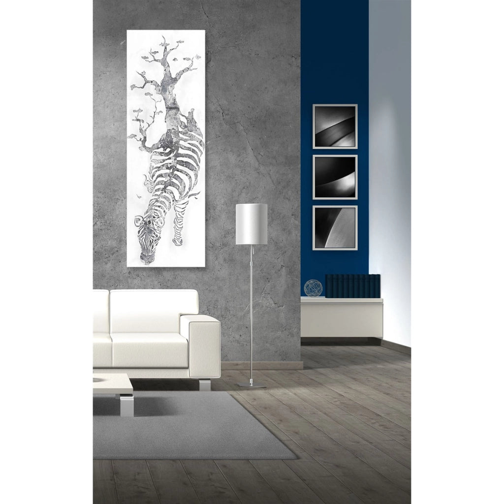 Quadro dipinto a mano Serengeti zebra e albero 50x150 olio su tela