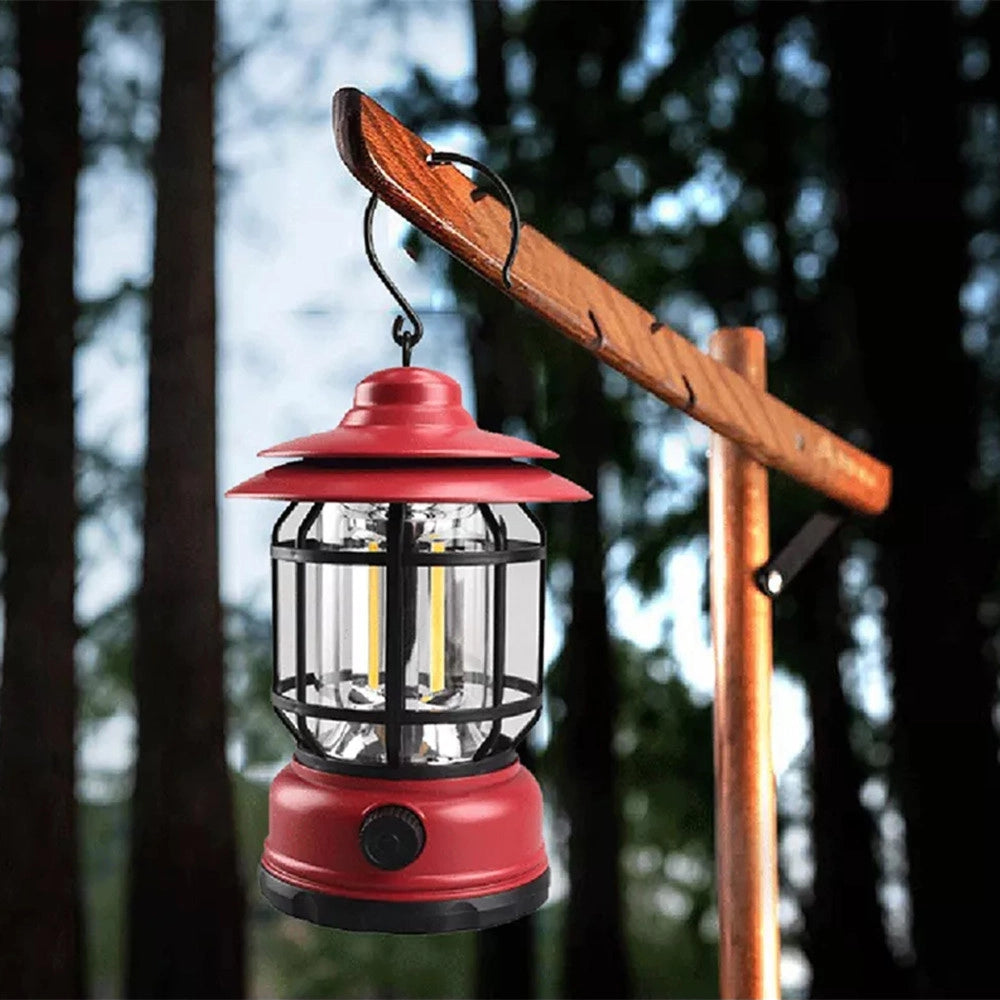 Trade Shop - Lanterna Lampada A Batteria Da Campeggio Ricaricabile Luce Emergenza Regolabile -