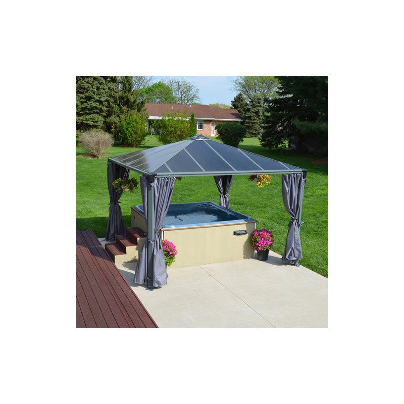 Set de 4 rideaux pour tonnelle Couv' Terrasse - 360x217 - GRIS