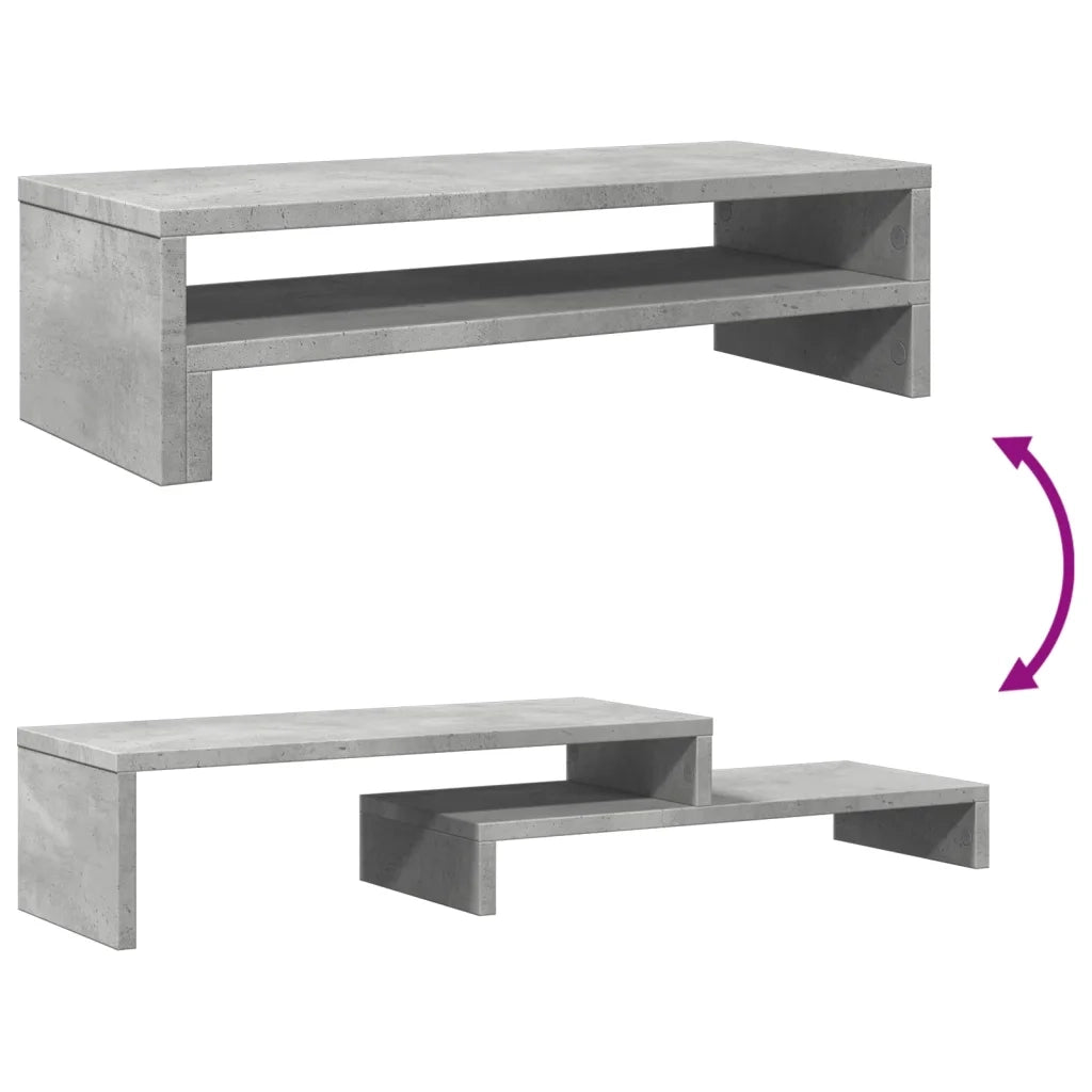 Supporto per Monitor Grigio Cemento 54x22x15 cm in Truciolato