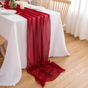 Tavolo decorativo - festivo - tovaglia chiffon rossa per tavolo - decorativo - festivo - tovaglia nuziale per tavolo  - Tovagliato per tavolo - impermeabile - decorazione di Natale lussuosa 3m rosso vino bordeaux tovagliato per tavolo