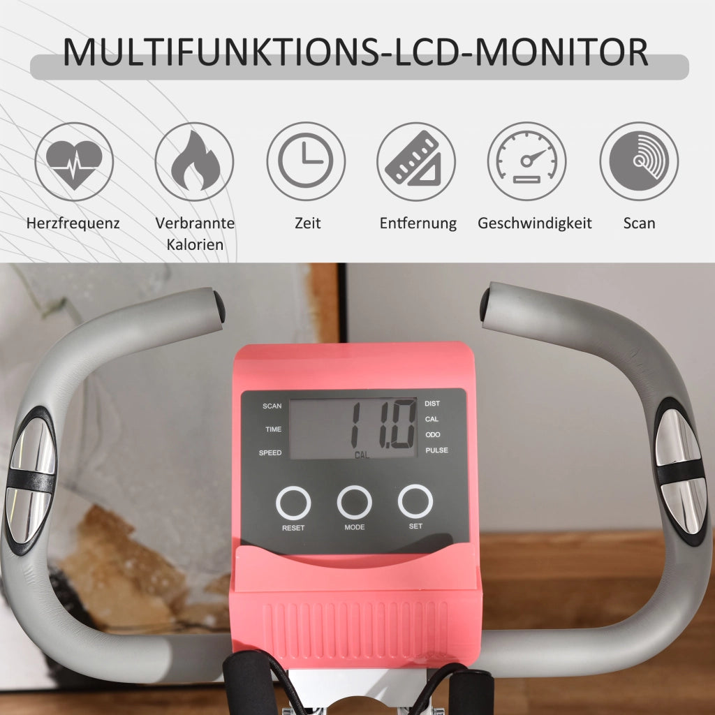 Bicicletta da allenamento 2-in-1 con display LCD e pulsossimetro ¨C zephmum ¨C regolabile, pieghevole, 8 livelli resistenza magnetica