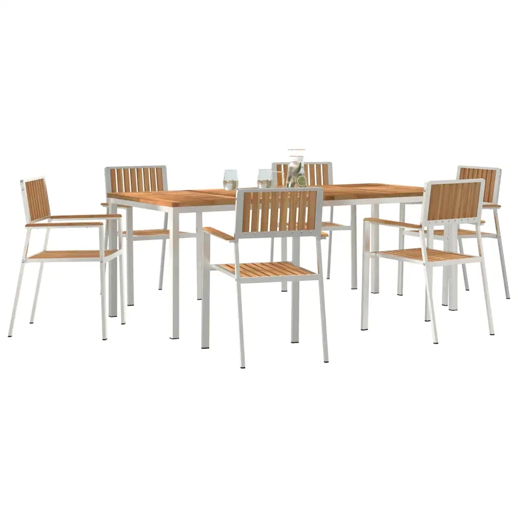 Set da pranzo per esterni 7 pcs Marrone Legno di teak solido 3334803