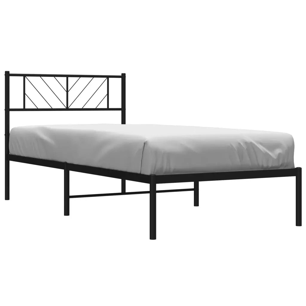 Giroletto con Testiera-Struttura Letto con testiera in Metallo Nero 90x190 cm 478889