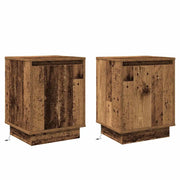 Set di 2 Comodini | Armadio da Notte | Mobiletto da notte Legno vecchio 39 x 34,5 x 50 cm