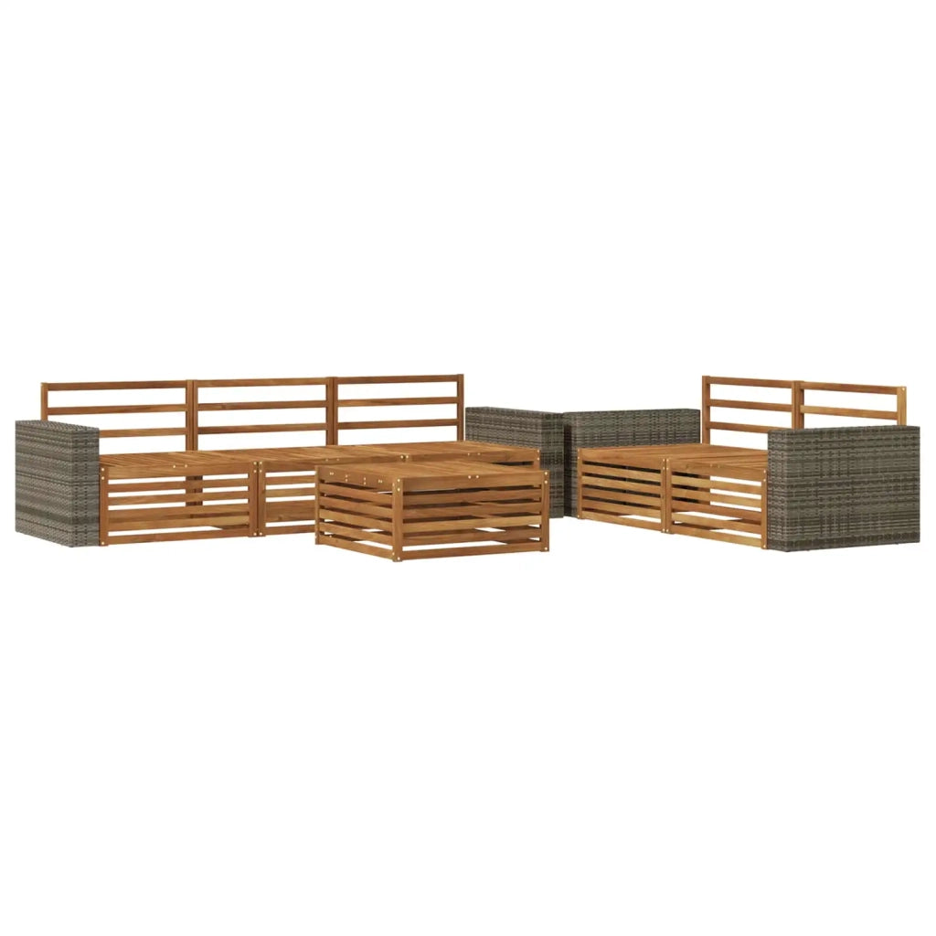 Set di divani da esterno 6 pz Naturale Legno di Acacia Massello 3383037