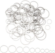 Connettori a anello 100 pezzi - Acciaio inossidabile - Connectori - Appigli - Pendenti/Anelli - Diametro interno 5,5-22,5 mm - Connettori per gioielli