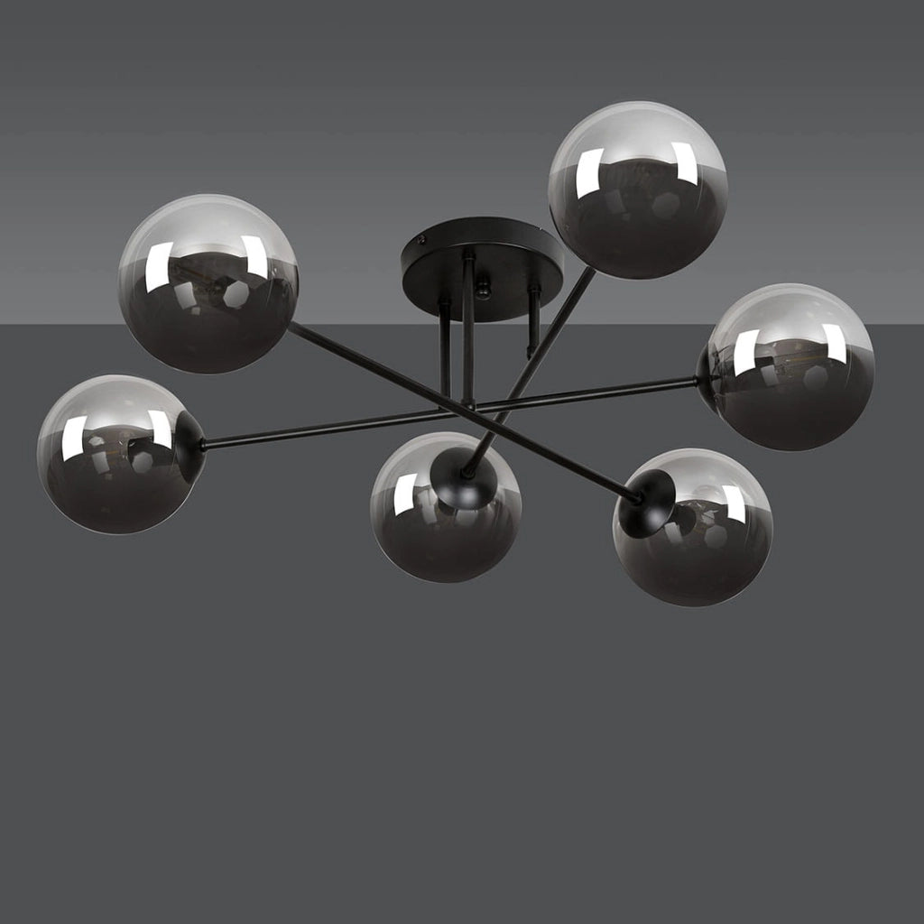 Lampadario Emibig Brendi 6xE14 nero/grafite 93cm IP20
