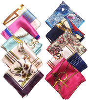 Sfumature Eleganti - 10 Pezzi - Lusso e Stile - 50x50 cm - Sciarpe Multicolor - Accessori di Moda - Adatte per Donne - Sciarpe Multicolor.
