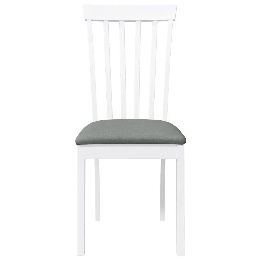 Sedie da Pranzo con Cuscini 2 pz Bianco Legno Massello di Hevea