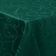 Tela da tavolo in tessuto Jacquard, 140x240cm, resistente alla sporcizia, facile da pulire, ornamenti, tessuto polyester, verde scuro.