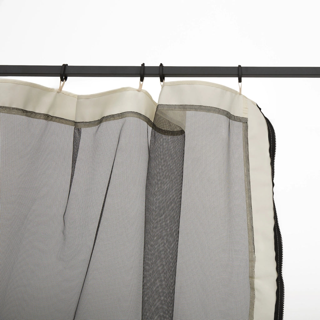 EasyComfort Zanzariera per Gazebo Tende di Ricambio Universale con Cerniere, 352x207cm - Nero e Beige