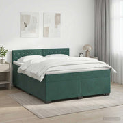Letto box spring con materasso Verde Scuro 140 x 200 cm Velluto 3450725