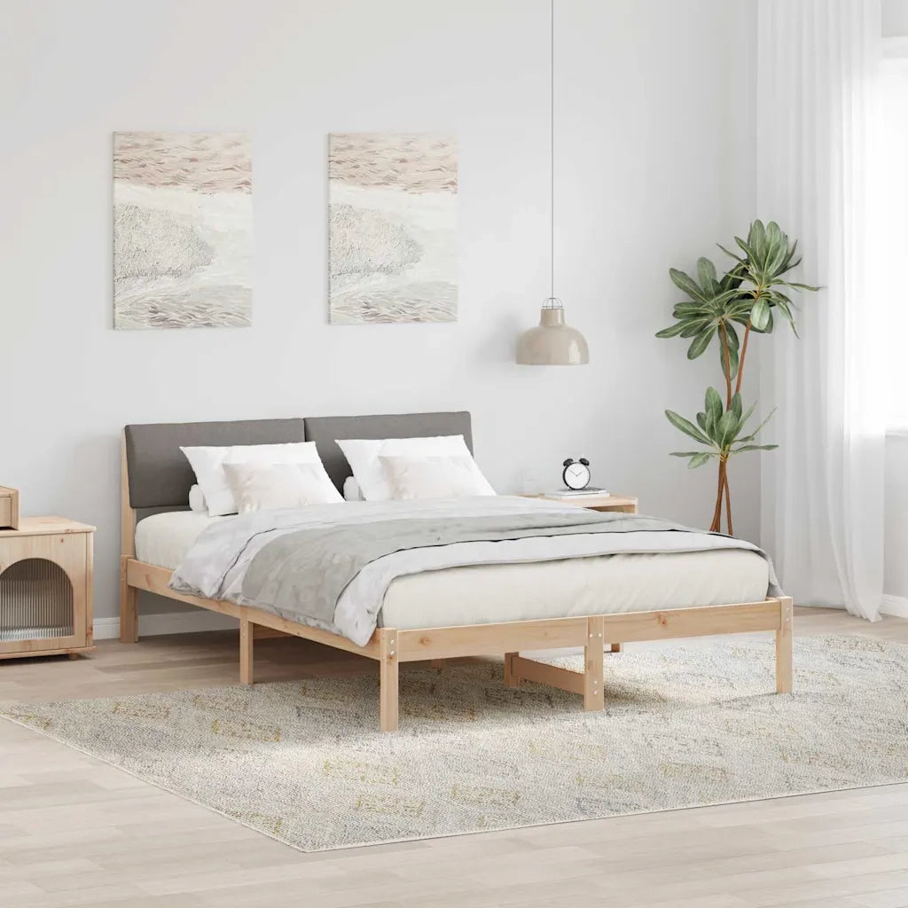 Struttura del Letto con testiera Marrone e taupe 160 x 200 cm