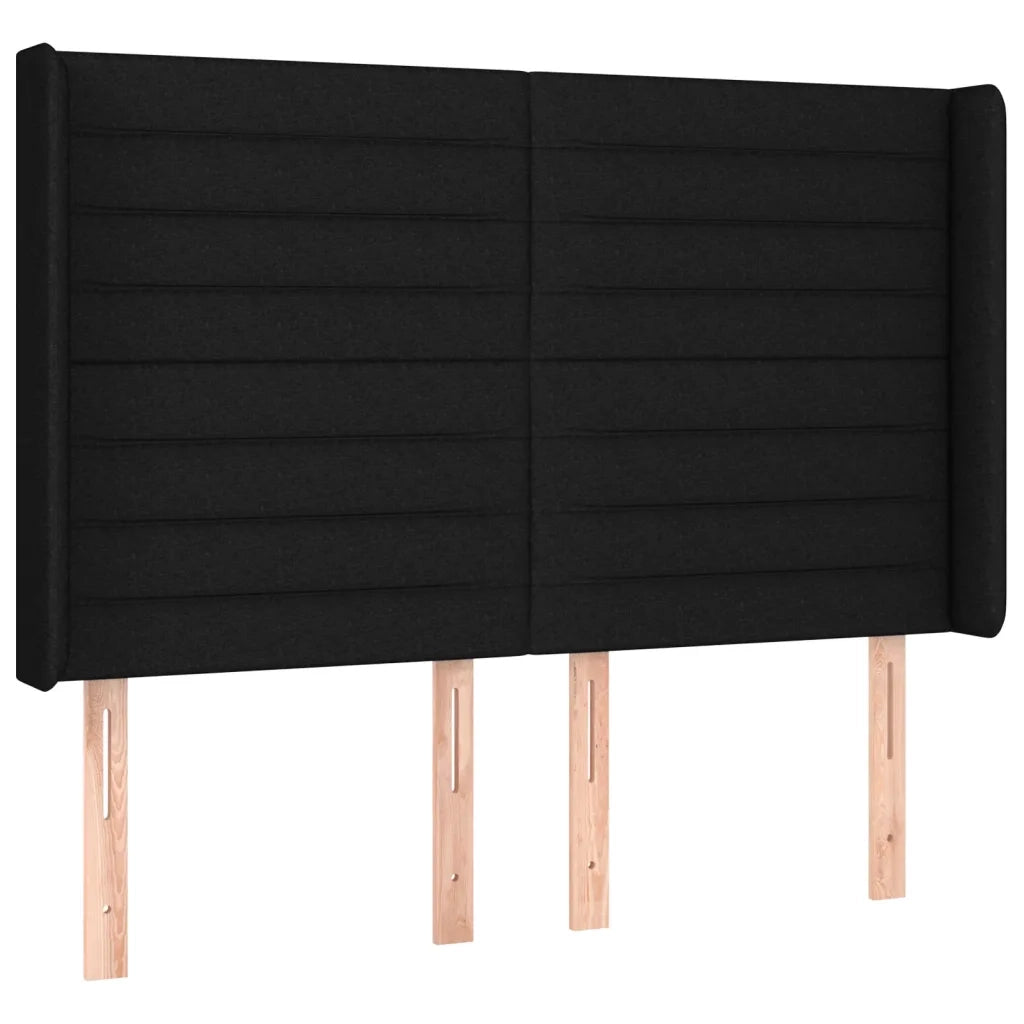 Testiera ad Orecchio Nera 147x16x118/128 cm in Tessuto 3119720