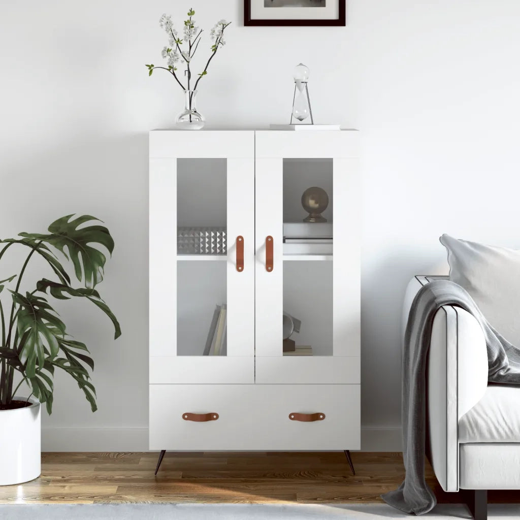Credenza-Buffet-Armadio da cucina Bianca 69,5x31x115 cm in Legno Multistrato 311507