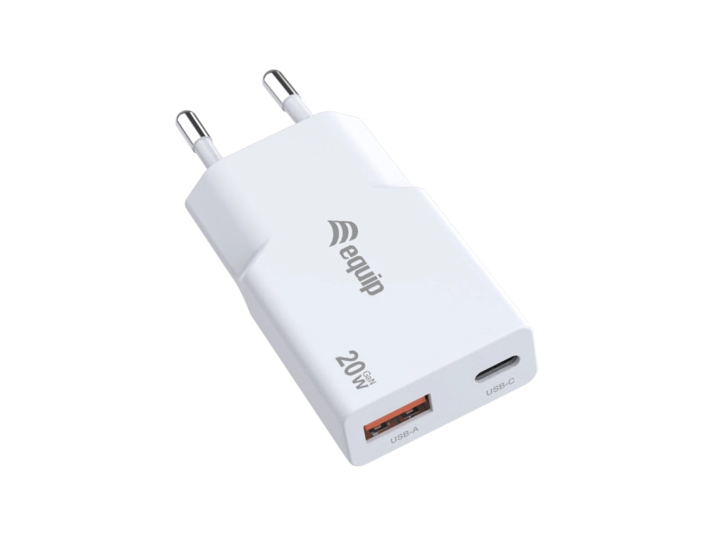 ALIMENTATORE 20W GAN 2 PORTE SLIM W 1*USB C+1*USB A QC+PD3.0
