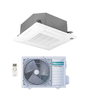 Climatizzatore Condizionatore Hisense Inverter a Cassetta serie TURBO 18000 Btu ACT52UR4RCC8 + AUW52U4RJ8 R-32 Wi-Fi Optional Classe A++/A+ con Telecomando e Pannello Incluso