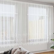 vidaXL Tende con tende Floreale Bianco 1200 x 200 cm Poliestere