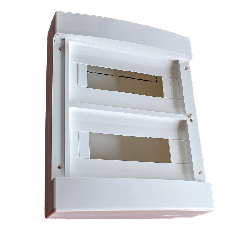 Centralino da parete senza portello 24 moduli, grigio RAL 7035, 250x340x95 mm, IP40, ideale per installazioni elettriche interne
