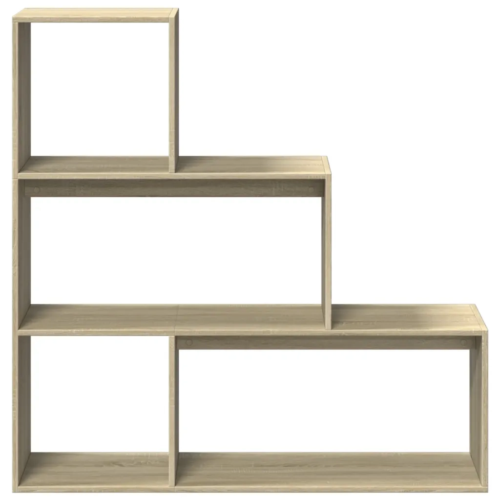 Libreria Divisorio 3 Ripiani-Scaffale per Libri-Mobile di Stoccaggio Sonoma 123x29x123 cm in Truciolato