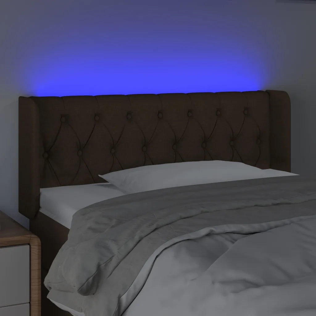 Testiera a LED Marrone Scuro 103x16x78/88 cm in Tessuto 3123565