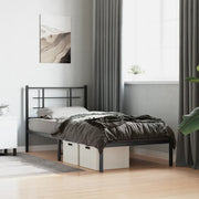 Giroletto con Testiera in Metallo Nero 90x200 cmcod mxl 134690