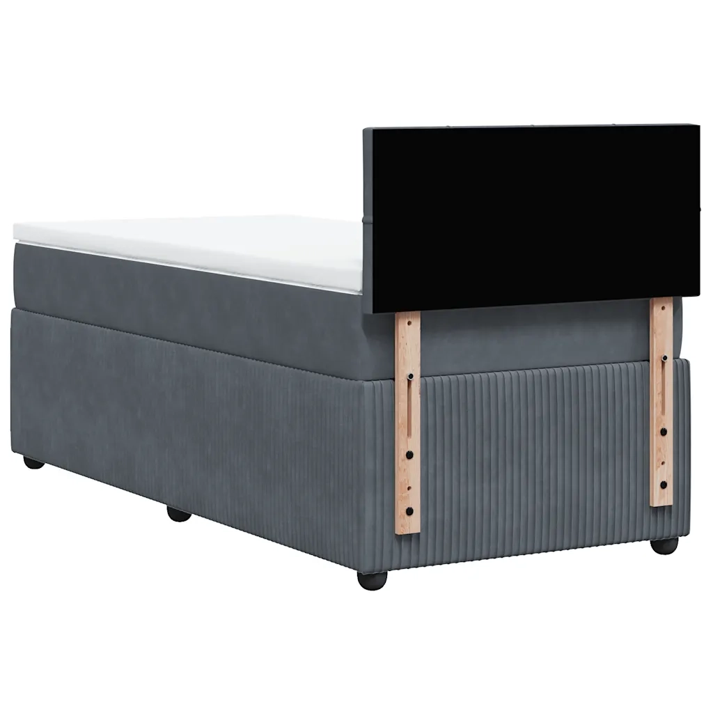 vidaXL Giroletto a Molle con Materasso Grigio Scuro 100x200 cm Velluto