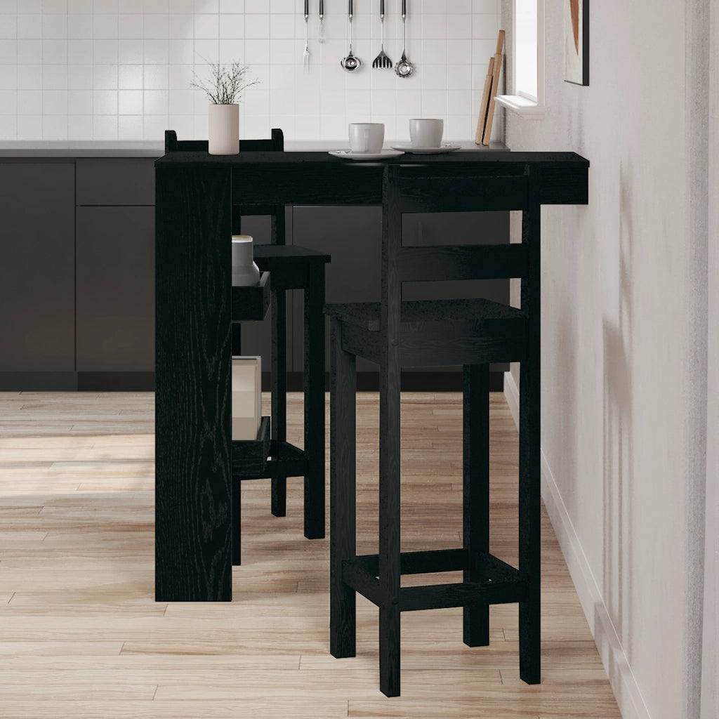 Tavolo da Bar - Rovere Nero - 102x55x103.5 cm - Realizzato in Legno Ingegnerizzato