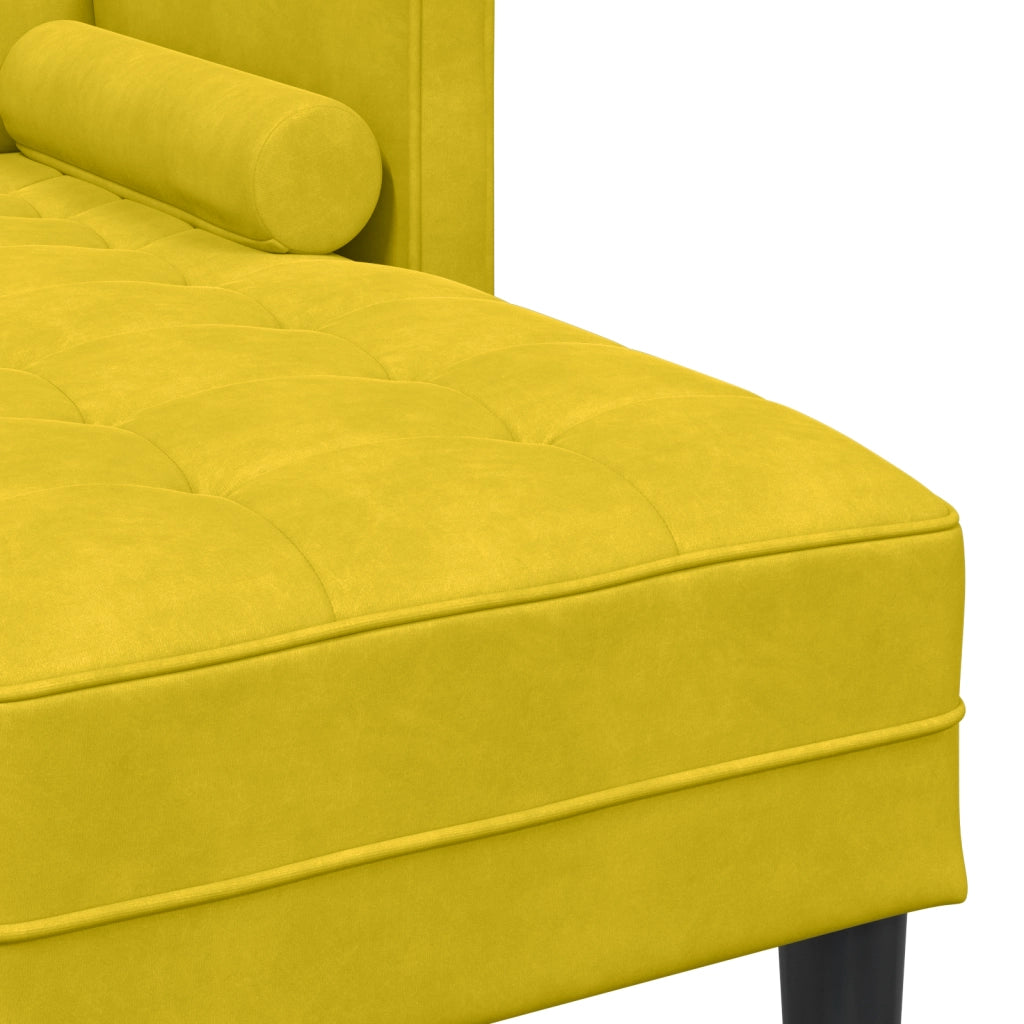 Divano a forma di L Giallo 173x131x67 cm in velluto