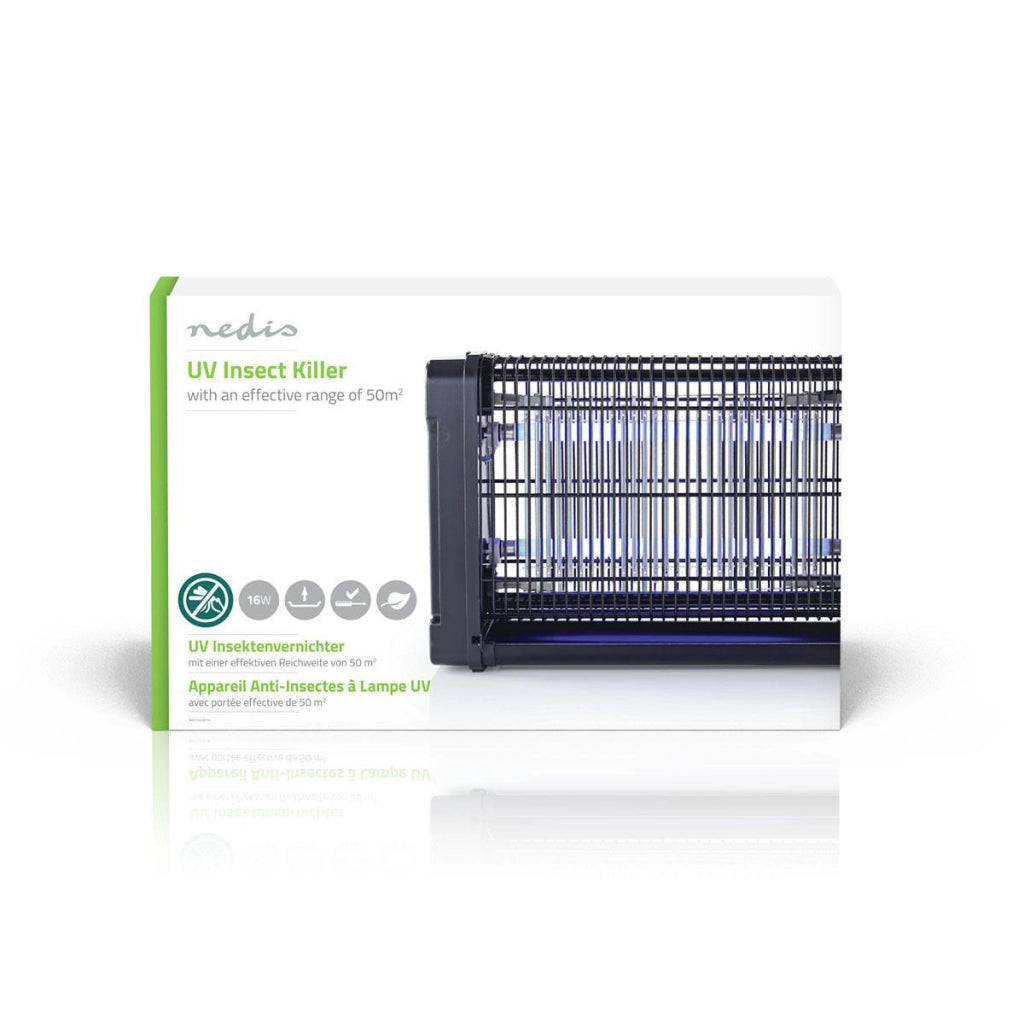 Lampada insettifuga a LED da 16 W con portata di 50 metri quadrati Nero Nedis