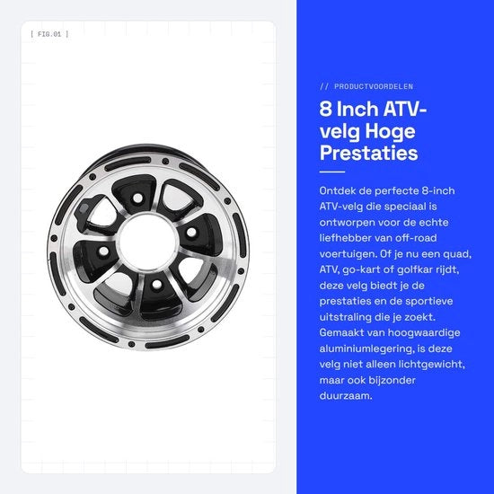 Pneumatici per ATV 8 pollici - Alta Prestazione - Installazione Facile - Costruzione Sostenibile - Adatto per Quad/Golfcart - Miglioramento della Dinamica di Guida - Cerchio