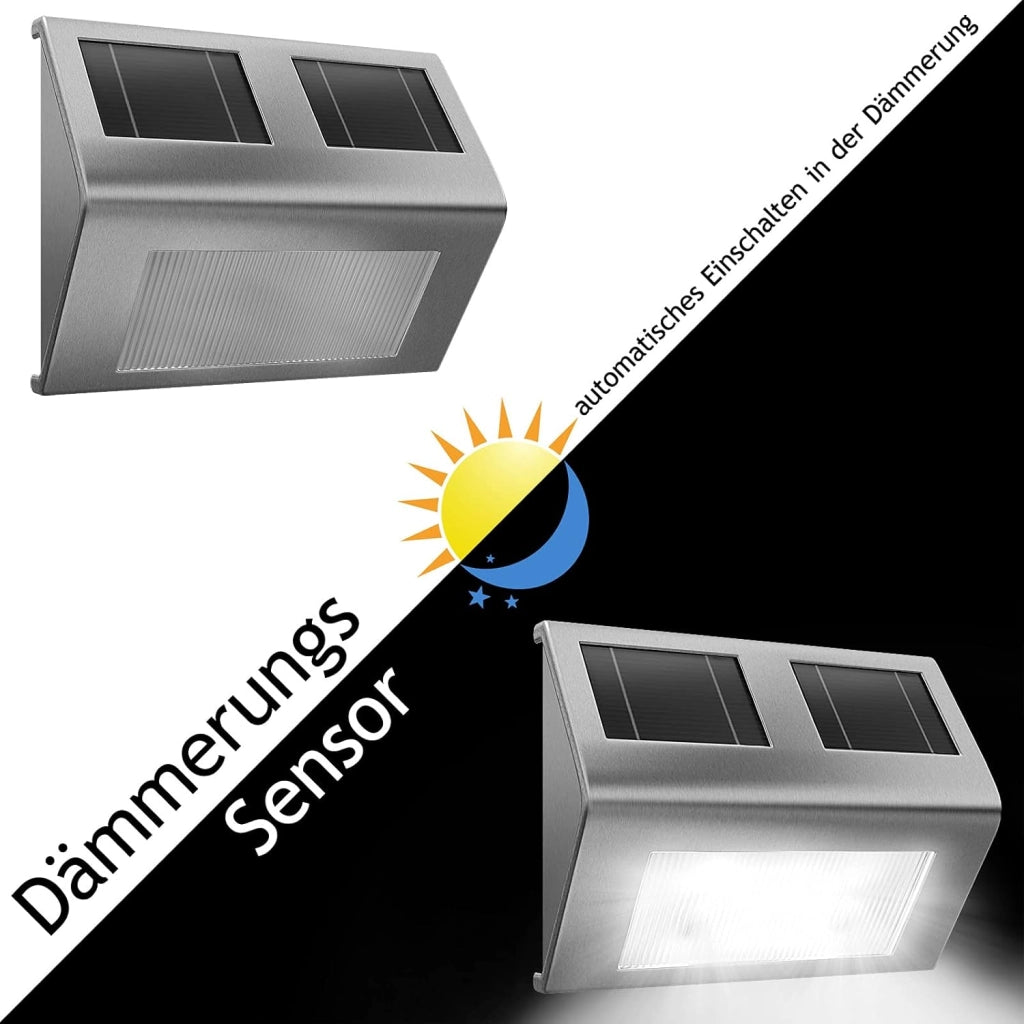 Lampada da Parete a LED a Energia Solare con Sensore Crepuscolare da Giardino Impermeabile Esterno Vialetto